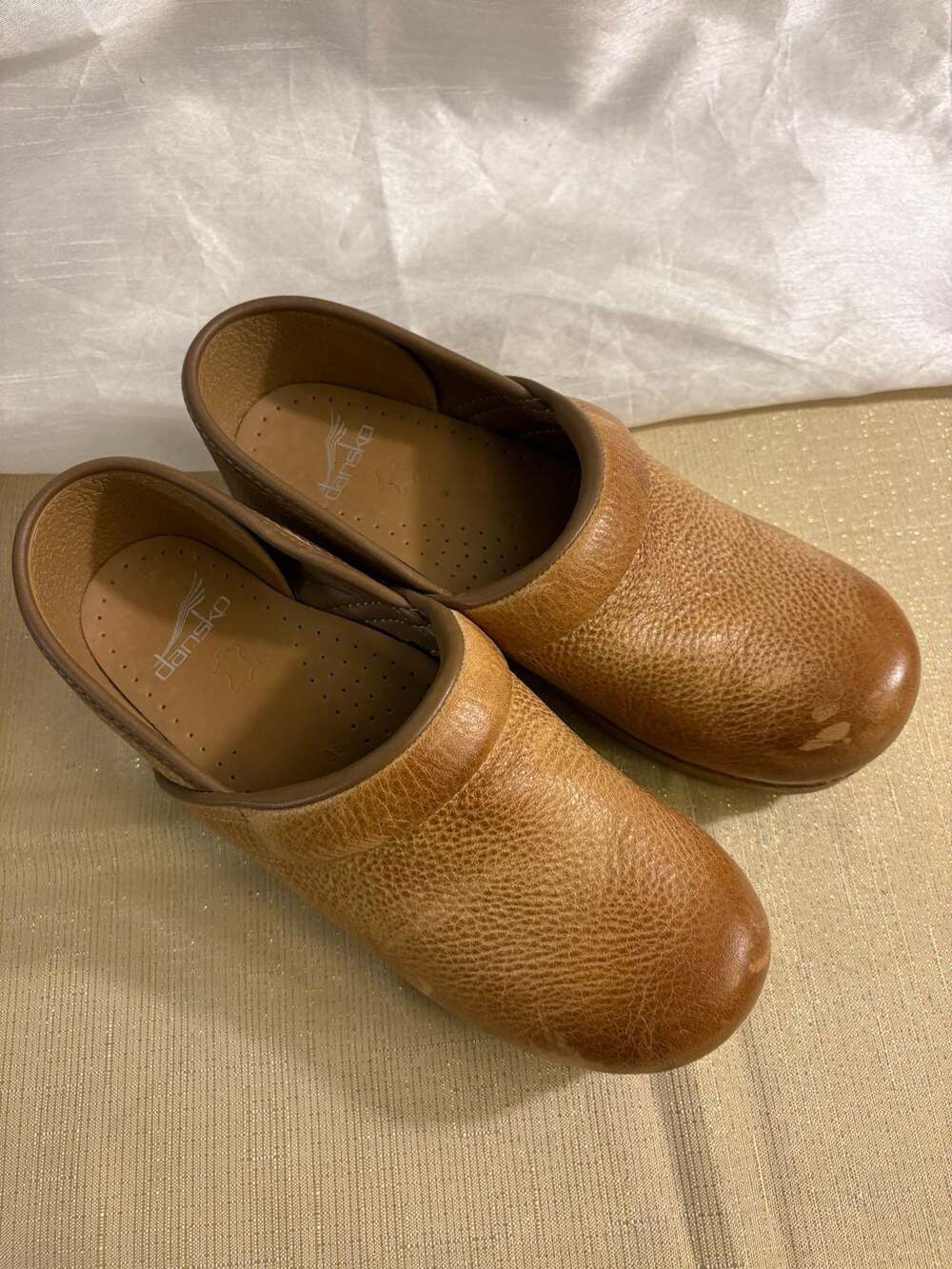 Dansko Professional Clogs in Honey Distressed Leather - Picture 2 of 10